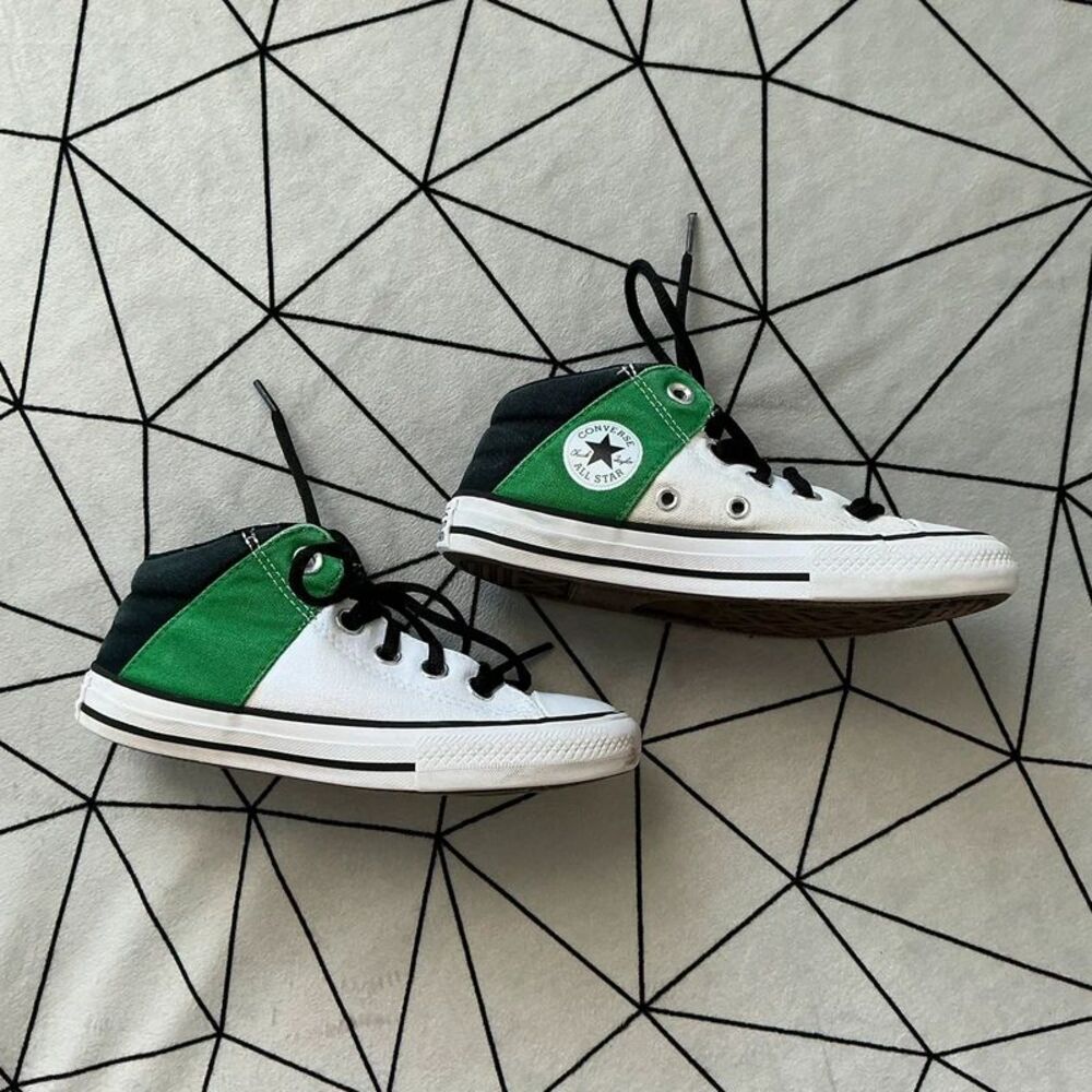 Converse Chuck Taylor All Star Mid Green Black White Kids 13